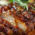 Delicious fall off the bone ribs with rich barbecue sauce