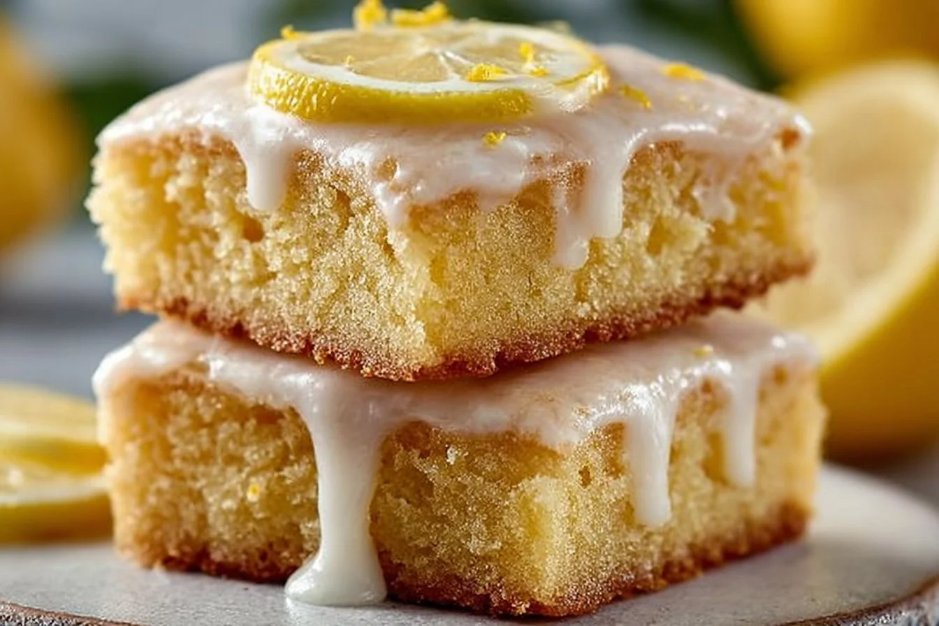 Fudgy lemon blondies with a zesty lemon flavor and moist texture