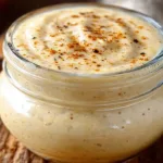 Homemade Alfredo sauce poured over pasta, showcasing a creamy texture and classic flavors.