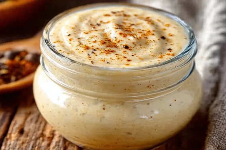 Homemade Alfredo sauce poured over pasta, showcasing a creamy texture and classic flavors.