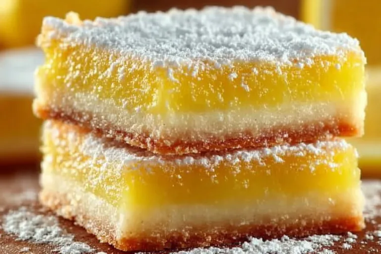 Delicious homemade lemon bars with a buttery crust and vibrant lemon filling