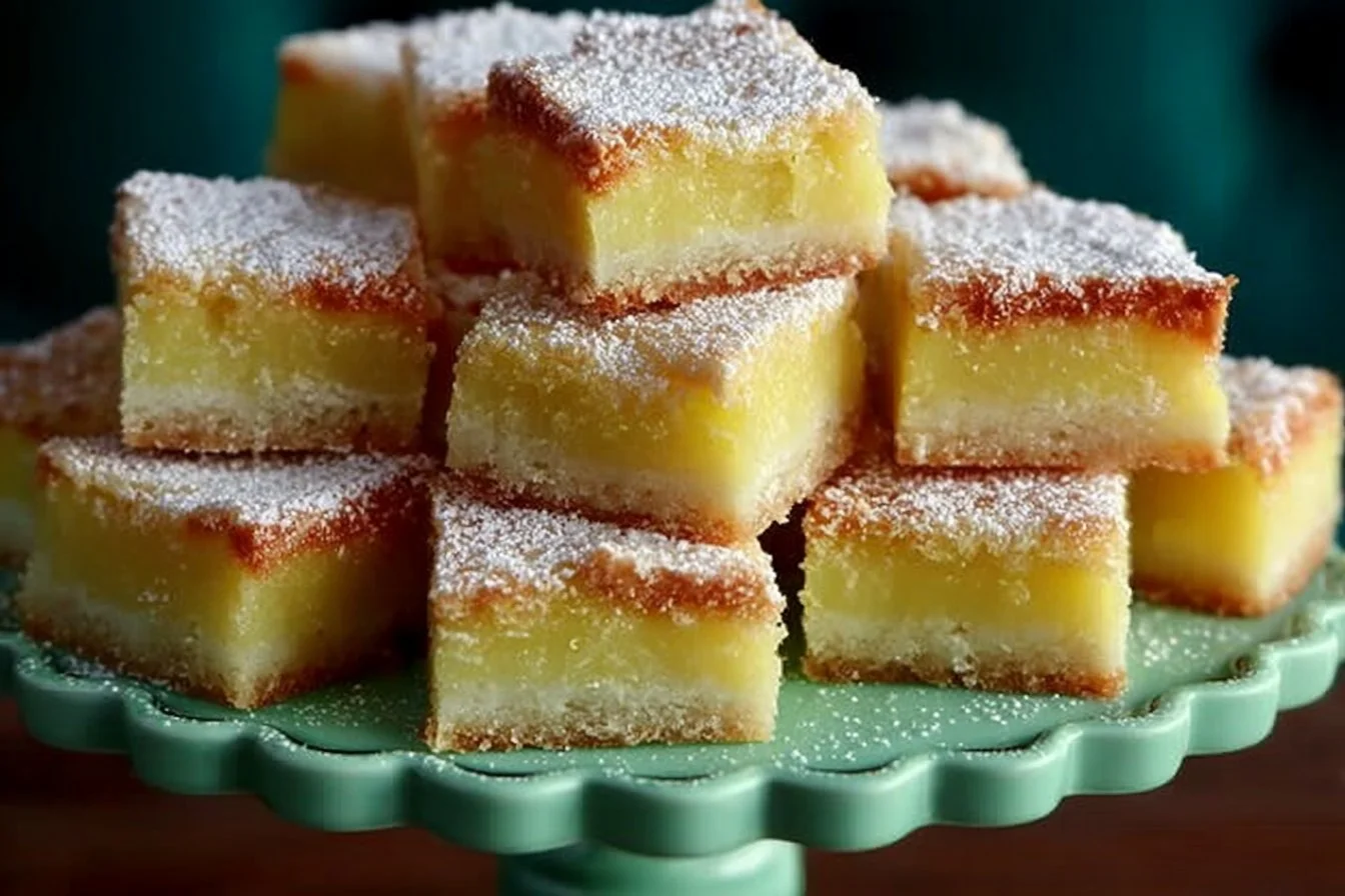 Delicious Ina Garten lemon bars dusted with powdered sugar