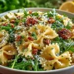 Lemon Arugula Pasta Salad with fresh ingredients and vibrant colors