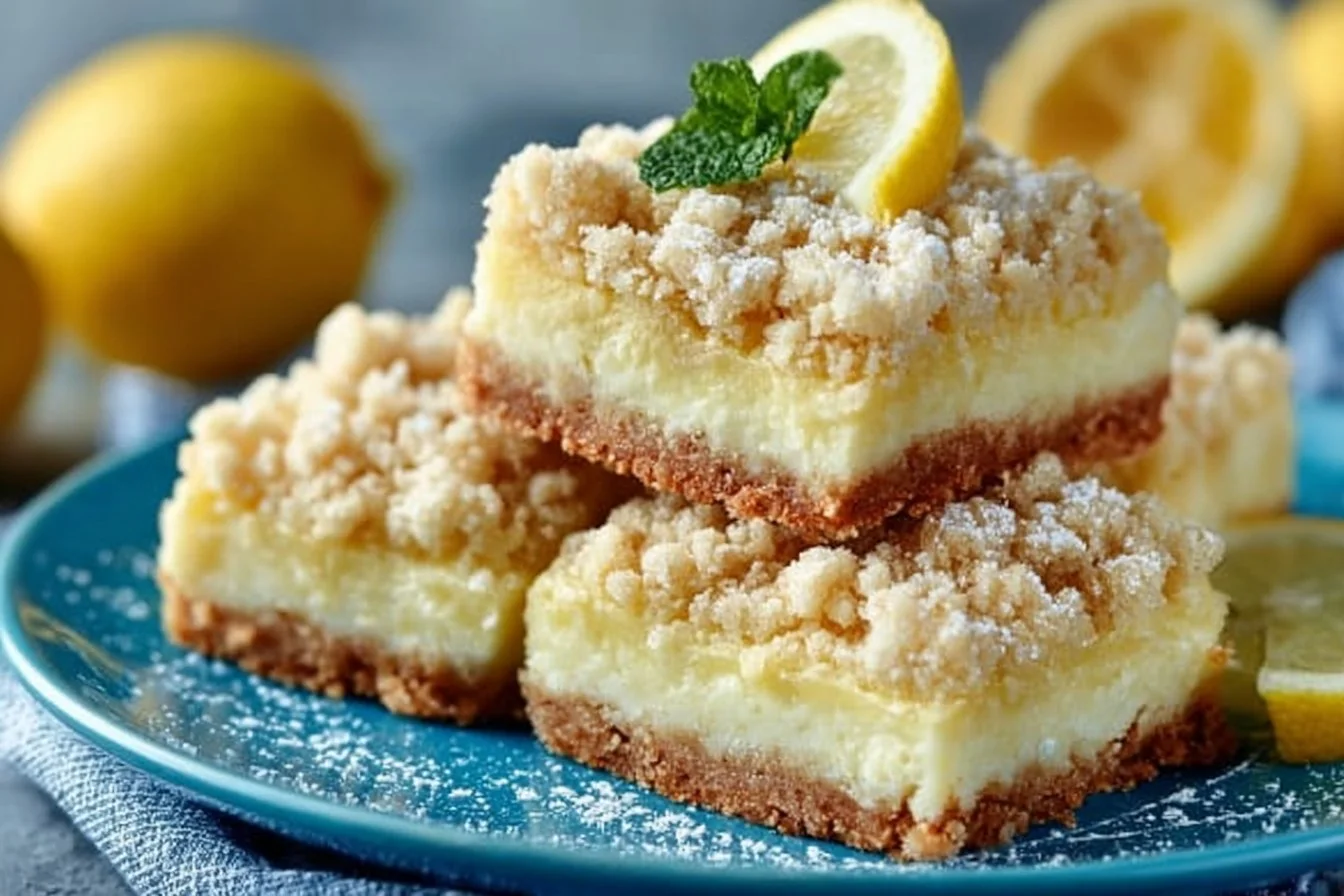 Delicious lemon crumb bars with a buttery crust and zesty filling