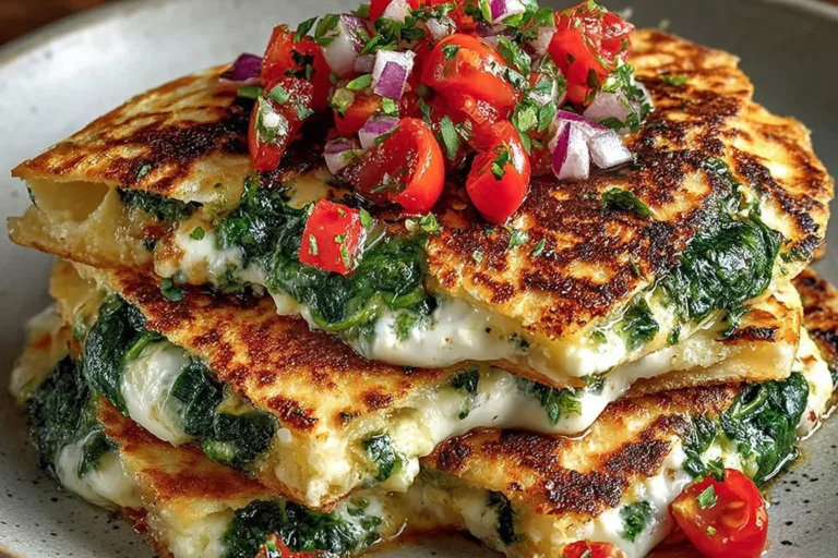 Mediterranean Quesadillas with Spinach, featuring vibrant colors and fresh ingredients.