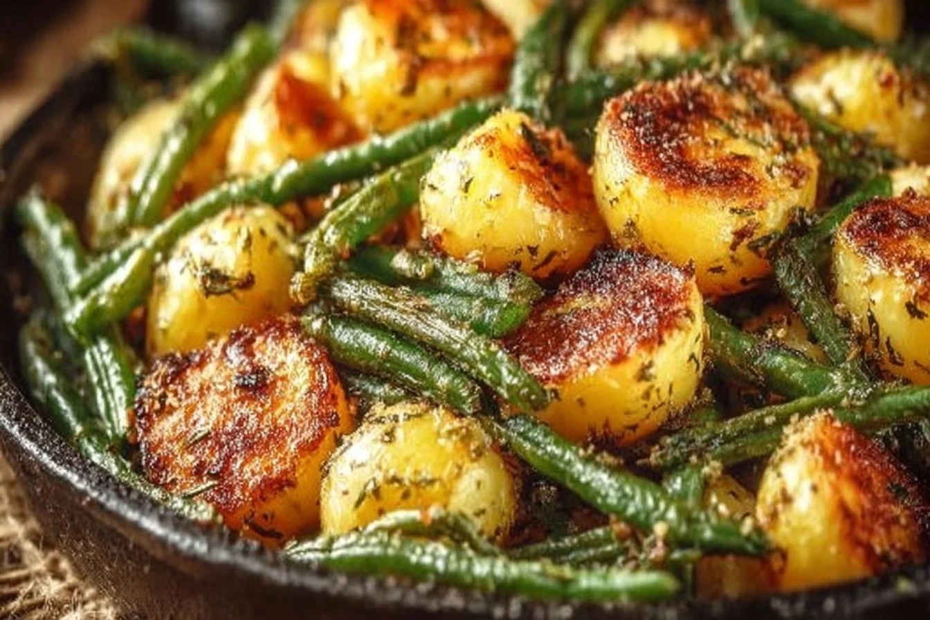 Oven-Roasted Potatoes and Green Beans