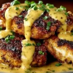 Crispy Pretzel Chicken served with dipping sauce.