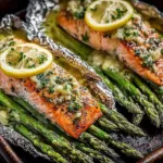 Savory salmon foil packs ready to be grilled with herbs and vegetables.