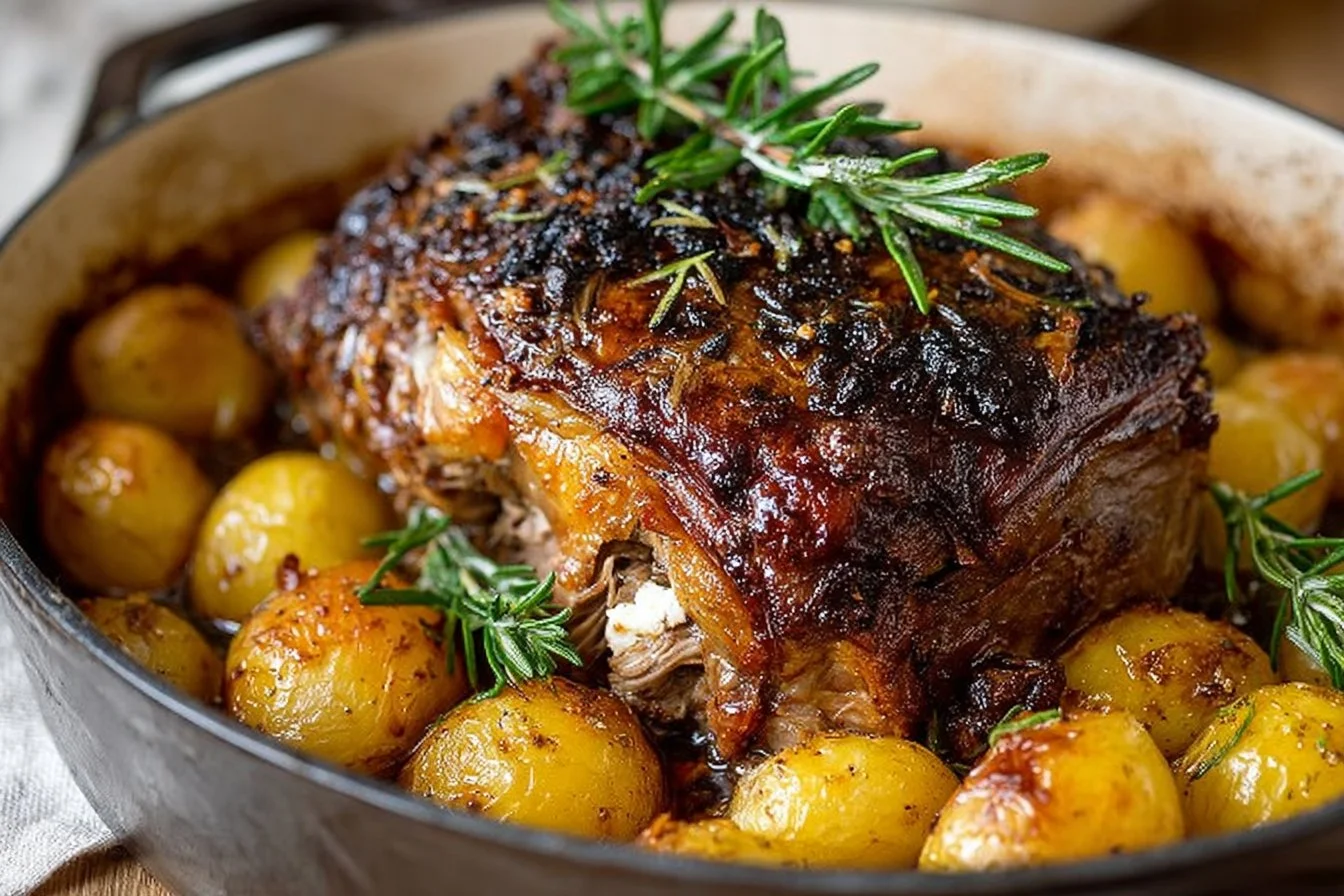 Slow Roasted Greek Lamb and Potatoes