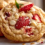 Delicious strawberry shortcake cookies with fresh strawberries and whipped cream