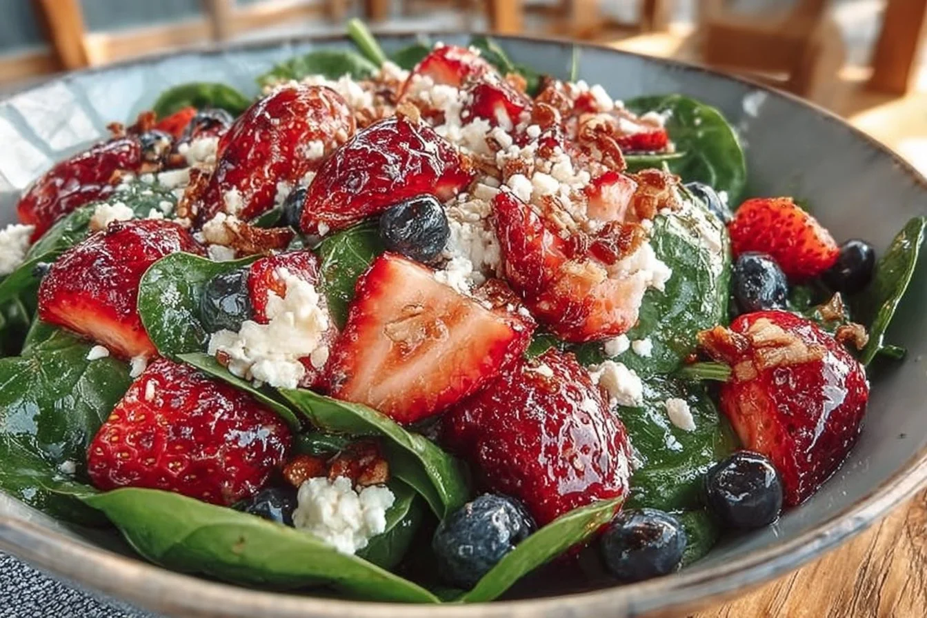 Strawberry Spinach Feta Salad