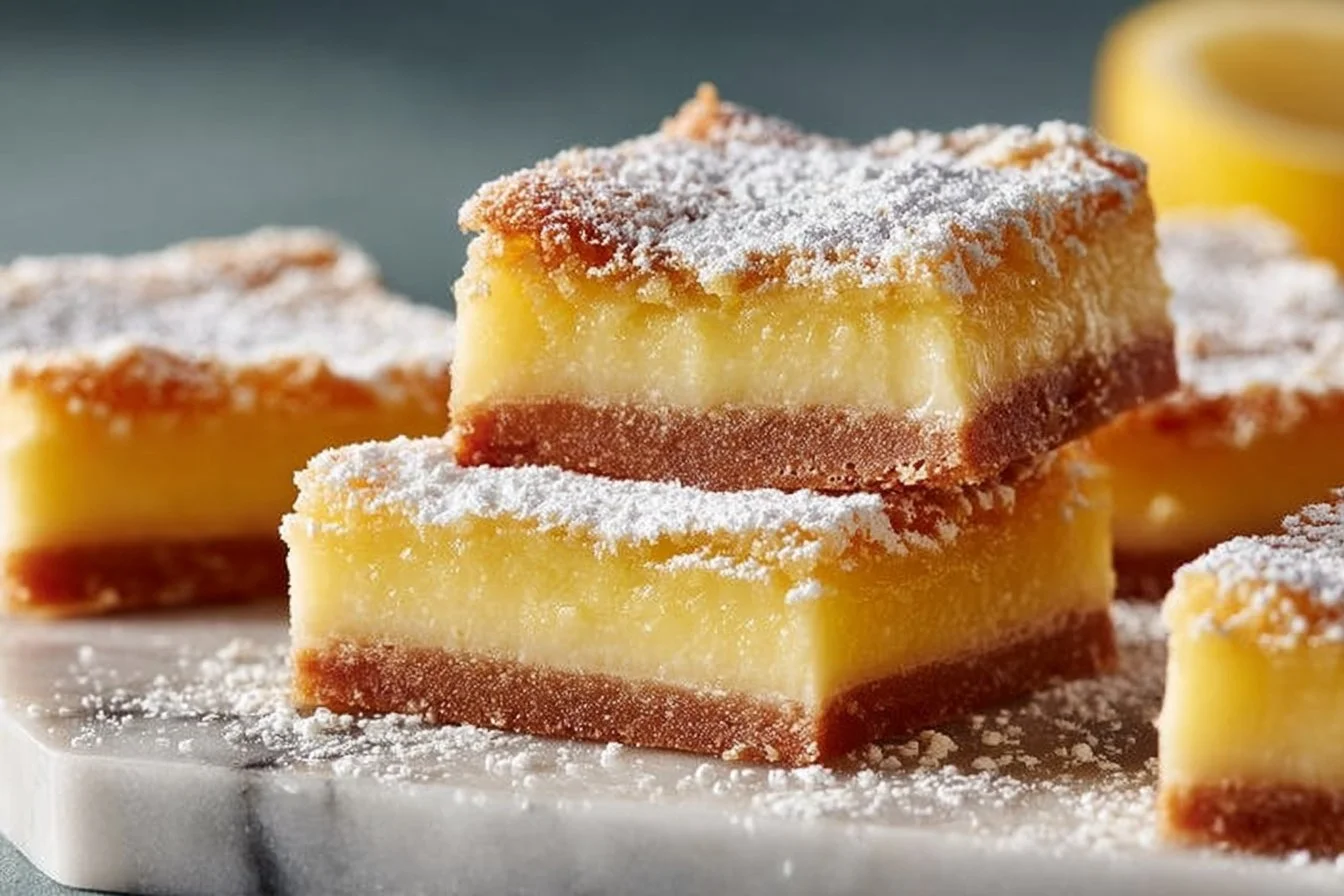 Delicious lemon bars made with a secret $3 pantry ingredient for the perfect flavor