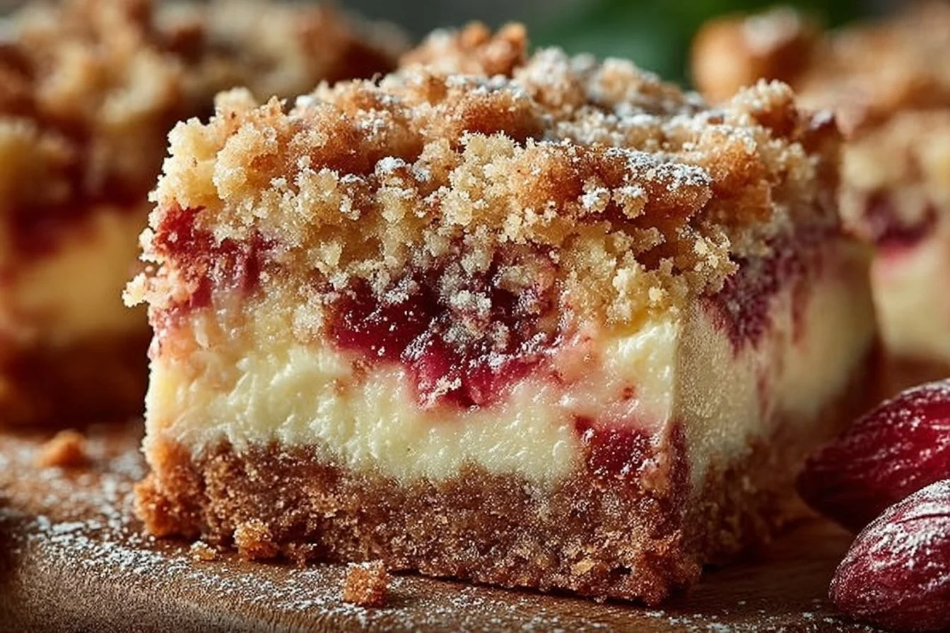 Creamy Rhubarb Cream Cheese Bars