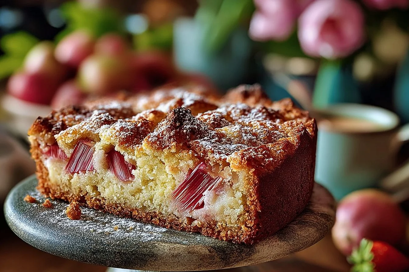 Old-Fashioned Norwegian Rhubarb Cake