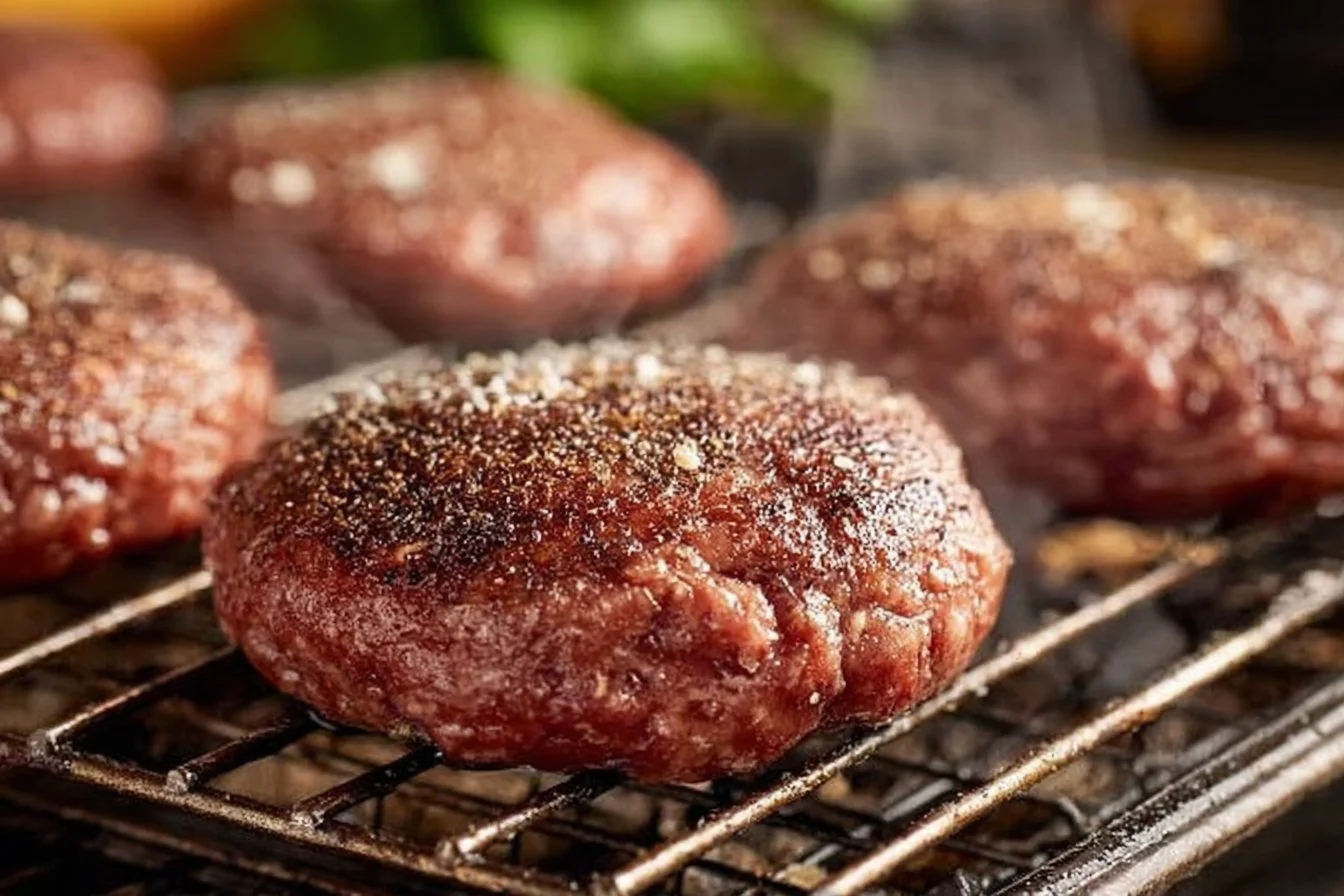 Oven-baked juicy hamburgers topped with fresh ingredients and served with fries.