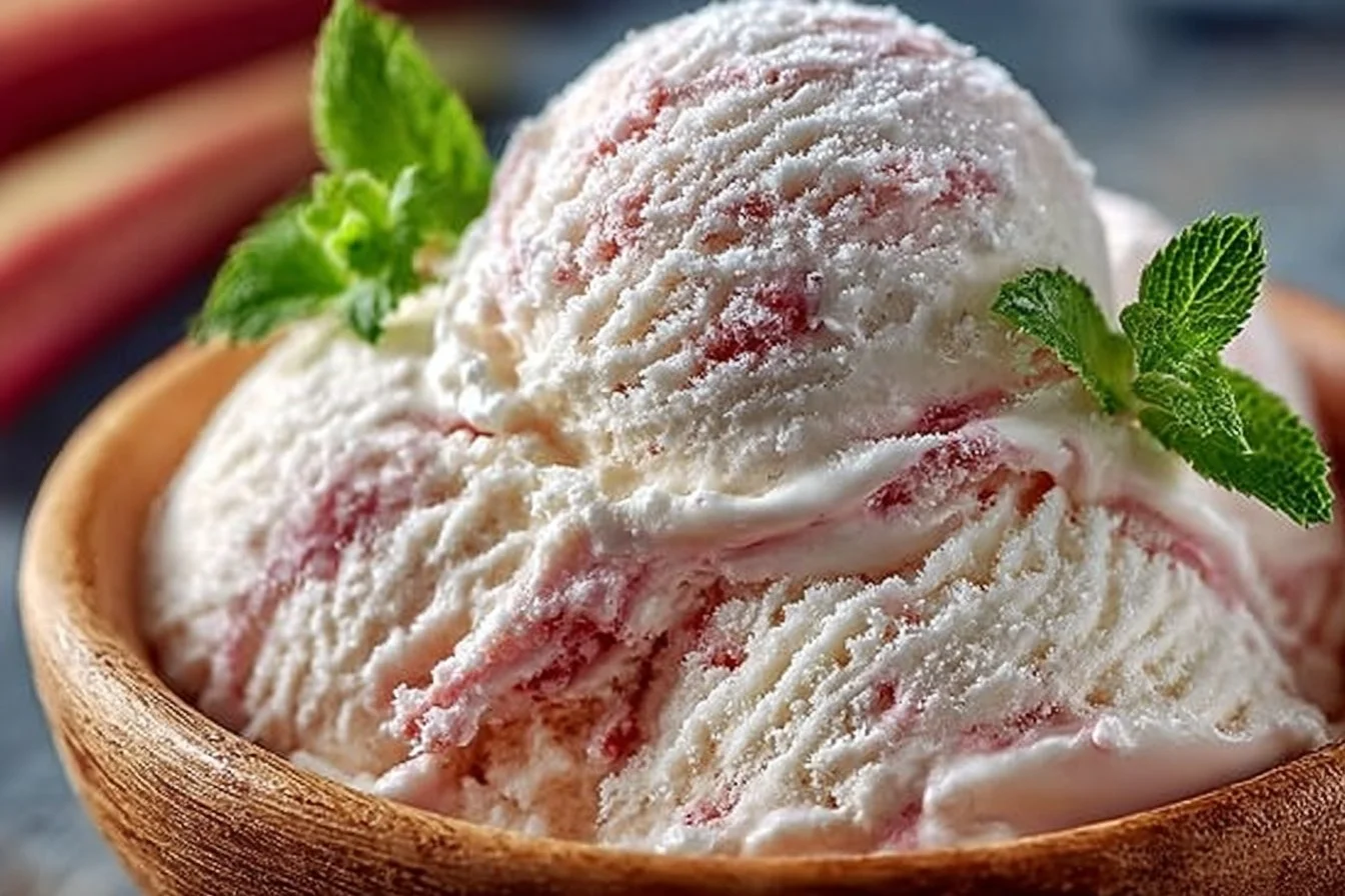 Rhubarb Vanilla Ice Cream